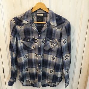 Plaid American Eagle button up